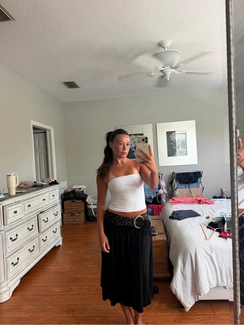 Vintage Black Midi Skirt